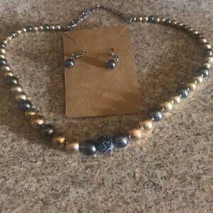 gold, and silver necklace & earrings!